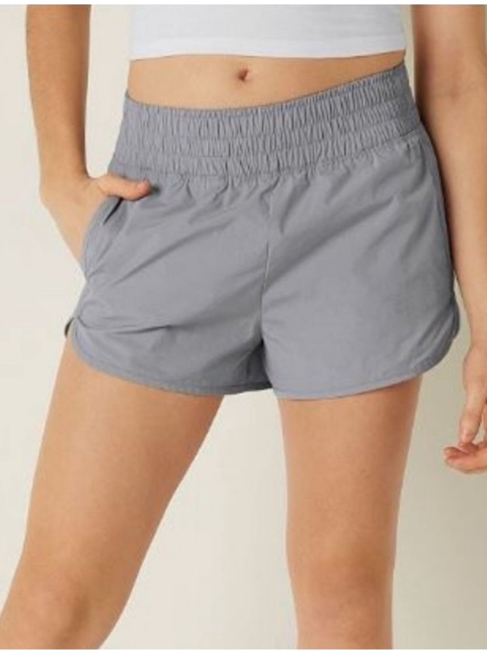 ❗️PINK Victoria’s Secret Grey Women's Elastic Waist Athletic Shorts